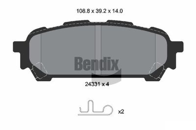 BPD2130 BENDIX Braking Комплект тормозных колодок, дисковый тормоз