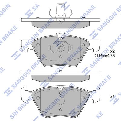 SP1797A Hi-Q Комплект тормозных колодок, дисковый тормоз