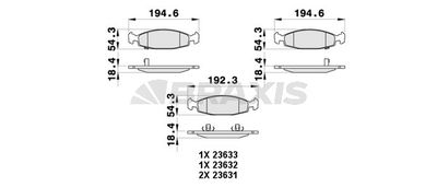 AB0396 BRAXIS Комплект тормозных колодок, дисковый тормоз