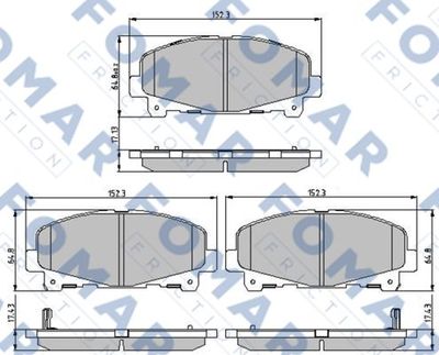 FO897481 FOMAR Friction Комплект тормозных колодок, дисковый тормоз