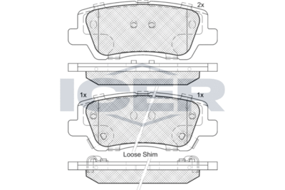 182157 ICER Комплект тормозных колодок, дисковый тормоз