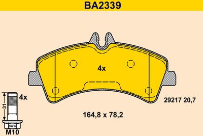 BA2339 BARUM Комплект тормозных колодок, дисковый тормоз