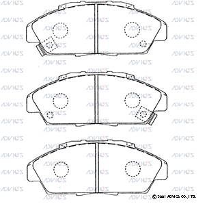 SN418P ADVICS Комплект тормозных колодок, дисковый тормоз