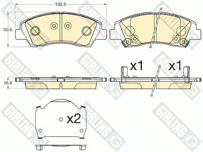 6136186 GIRLING Комплект тормозных колодок, дисковый тормоз