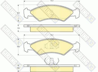 6103112 GIRLING Комплект тормозных колодок, дисковый тормоз