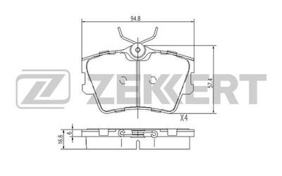 BS1156 ZEKKERT Комплект тормозных колодок, дисковый тормоз