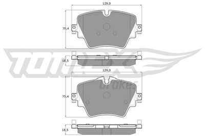 TX1843 TOMEX Brakes Комплект тормозных колодок, дисковый тормоз