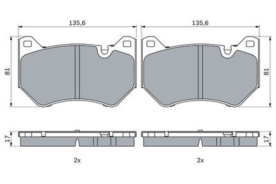 0986424966 BOSCH Комплект тормозных колодок, дисковый тормоз