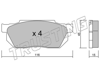 2560 TRUSTING Комплект тормозных колодок, дисковый тормоз