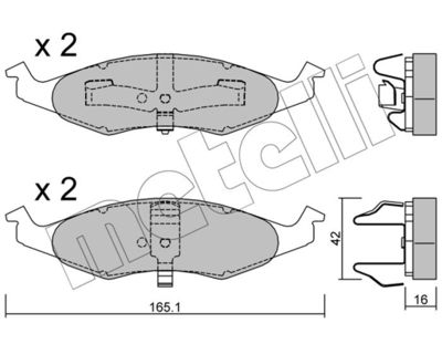 2207130 METELLI Комплект тормозных колодок, дисковый тормоз
