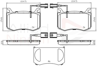 ADB12422 COMLINE Комплект тормозных колодок, дисковый тормоз