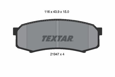 2194701 TEXTAR Комплект тормозных колодок, дисковый тормоз