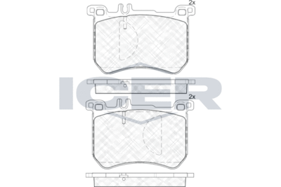 182100 ICER Комплект тормозных колодок, дисковый тормоз
