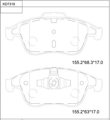 KD7318 ASIMCO Комплект тормозных колодок, дисковый тормоз