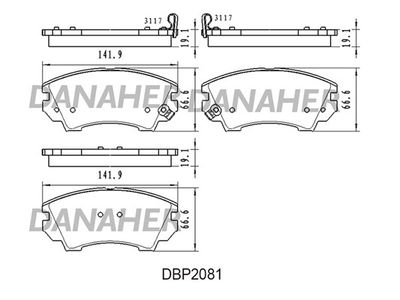 DBP2081 DANAHER Комплект тормозных колодок, дисковый тормоз