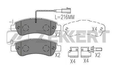 BS1410 ZEKKERT Комплект тормозных колодок, дисковый тормоз