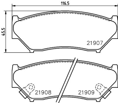 8DB355027371 HELLA Комплект тормозных колодок, дисковый тормоз