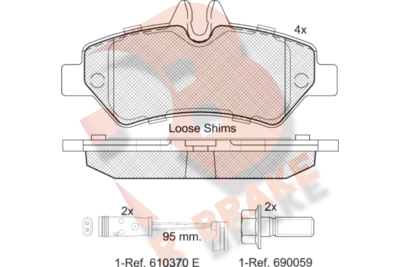 RB1787 R BRAKE Комплект тормозных колодок, дисковый тормоз