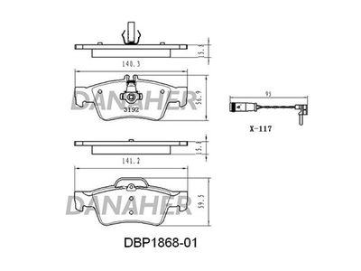 DBP186801 DANAHER Комплект тормозных колодок, дисковый тормоз