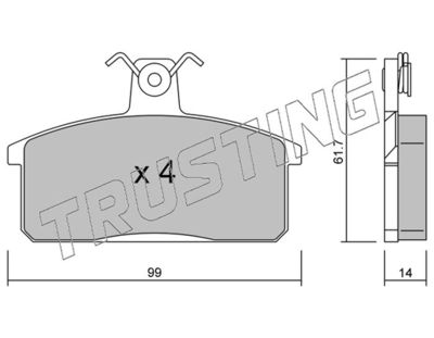 0284 TRUSTING Комплект тормозных колодок, дисковый тормоз
