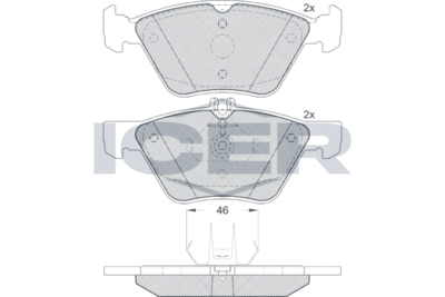 181259 ICER Комплект тормозных колодок, дисковый тормоз