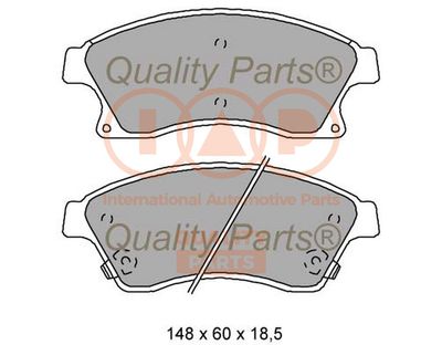 70420100 IAP QUALITY PARTS Комплект тормозных колодок, дисковый тормоз