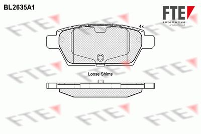 BL2635A1 FTE Комплект тормозных колодок, дисковый тормоз