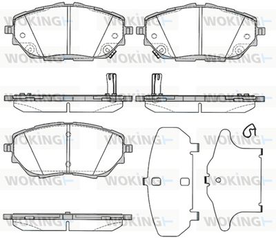 P1686302 WOKING Комплект тормозных колодок, дисковый тормоз
