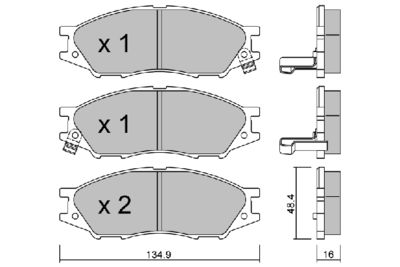 BPNI1013 AISIN Комплект тормозных колодок, дисковый тормоз