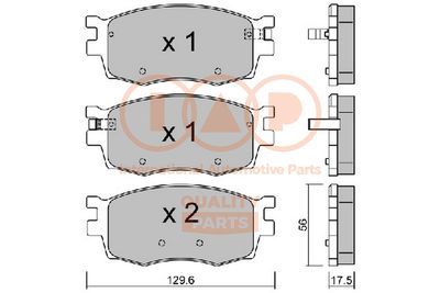 70421072P IAP QUALITY PARTS Комплект тормозных колодок, дисковый тормоз