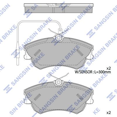 SP4034 Hi-Q Комплект тормозных колодок, дисковый тормоз