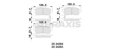 AB0017 BRAXIS Комплект тормозных колодок, дисковый тормоз