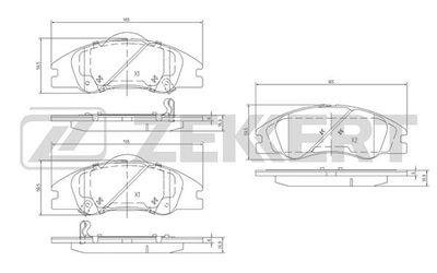 BS1922 ZEKKERT Комплект тормозных колодок, дисковый тормоз