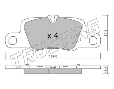 12570 TRUSTING Комплект тормозных колодок, дисковый тормоз