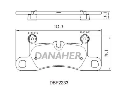 DBP2233 DANAHER Комплект тормозных колодок, дисковый тормоз