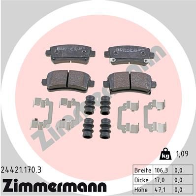 244211703 ZIMMERMANN Комплект тормозных колодок, дисковый тормоз