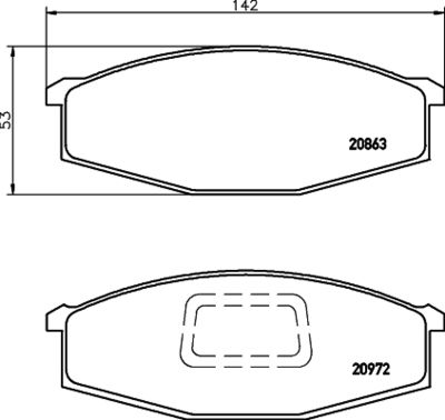 8DB355026811 HELLA Комплект тормозных колодок, дисковый тормоз