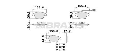 AB0148 BRAXIS Комплект тормозных колодок, дисковый тормоз