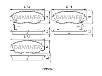 DBP7341 DANAHER Комплект тормозных колодок, дисковый тормоз