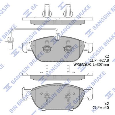 SP2316 Hi-Q Комплект тормозных колодок, дисковый тормоз