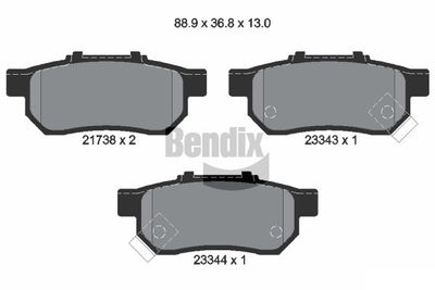 BPD1406 BENDIX Braking Комплект тормозных колодок, дисковый тормоз