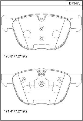 KD7347 ASIMCO Комплект тормозных колодок, дисковый тормоз