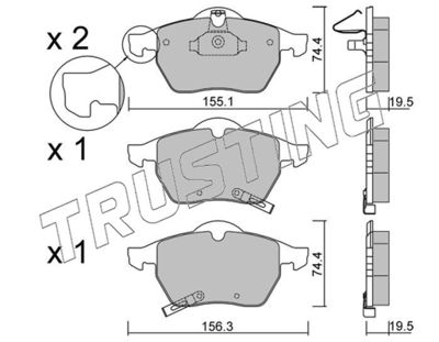 1201 TRUSTING Комплект тормозных колодок, дисковый тормоз