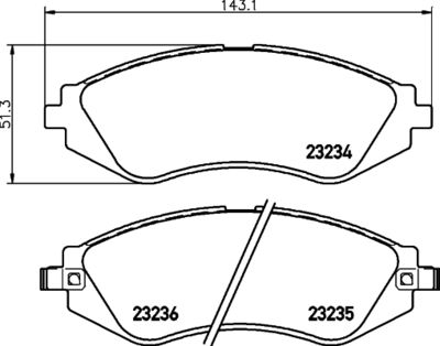 8DB355029561 HELLA Комплект тормозных колодок, дисковый тормоз