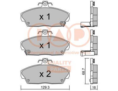 70406021P IAP QUALITY PARTS Комплект тормозных колодок, дисковый тормоз