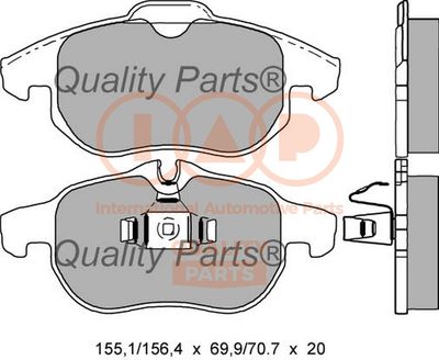 70400054 IAP QUALITY PARTS Комплект тормозных колодок, дисковый тормоз