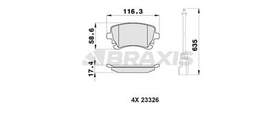 AB0448 BRAXIS Комплект тормозных колодок, дисковый тормоз