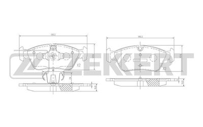 BS2828 ZEKKERT Комплект тормозных колодок, дисковый тормоз