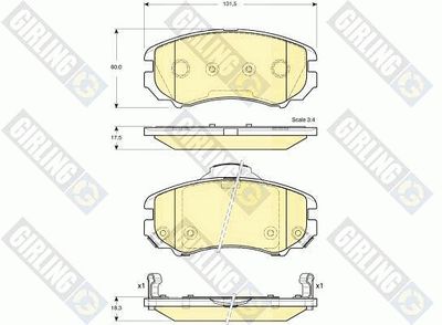 6133869 GIRLING Комплект тормозных колодок, дисковый тормоз