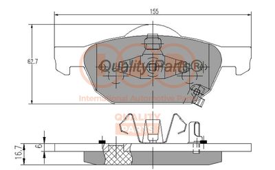 70406044 IAP QUALITY PARTS Комплект тормозных колодок, дисковый тормоз